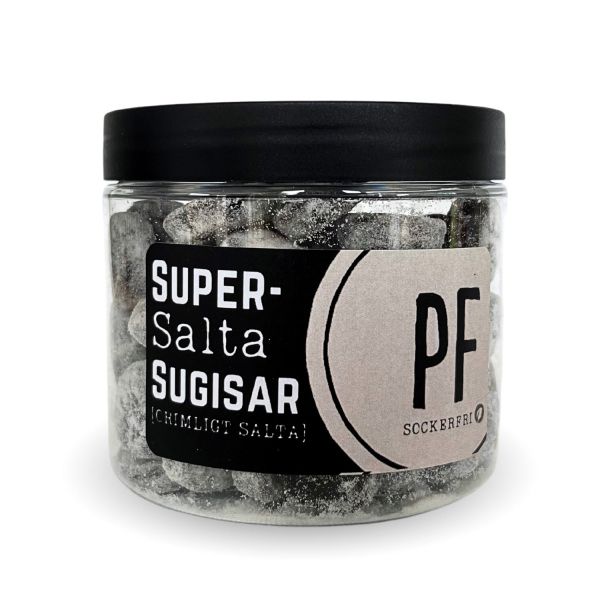 Pastillfabriken Supersalta Sugisar, Zuckerfreies extra salziges Lakritz, 120g